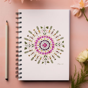 Floral Mandala Pressed Flower Artwork By S. Frigui Planner