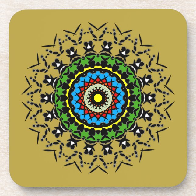 Floral Mandala Seamless Coaster (Front)