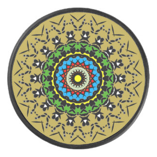 Floral Mandala Seamless Hockey Puck