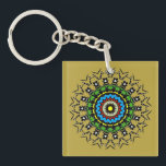 Floral Mandala Seamless Key Ring<br><div class="desc">Elevate your space with this intricately designed floral mandala. This seamless pattern features vibrant colors and a sophisticated geometric layout,  making it a perfect statement piece for any modern home decor. Its detailed artistry adds a touch of elegance and harmony to your surroundings.</div>