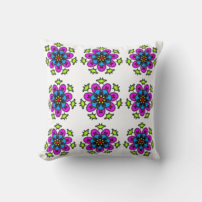 Floral Mandala Seamless Pattern Cushion (Front)
