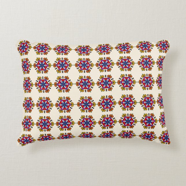 Floral Mandala Seamless Pattern Decorative Cushion (Front)
