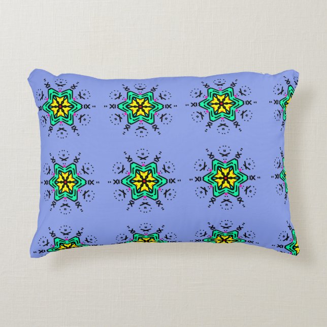 Floral Mandala Seamless Pattern Decorative Cushion (Front)