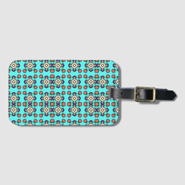 Floral Mandala Seamless Pattern Luggage Tag (Front Horizontal)