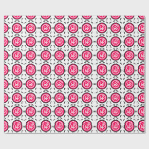 Floral Mandala Seamless Pattern Modern Pink Orbit Wrapping Paper