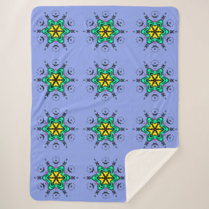 Floral Mandala Seamless Pattern Sherpa Blanket