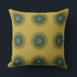 Floral Mandala Seamless Pattern Vintage Chic Cushion<br><div class="desc">Transform your living space with this exquisite throw pillow. Featuring a beautifully detailed floral mandala pattern in vibrant colors, this seamless design on a mustard yellow backdrop offers a timeless and artistic aesthetic for any home decor style.</div>