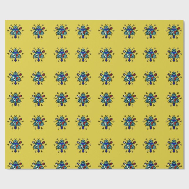 Floral Mandala Seamless Pattern Wrapping Paper (Flat)