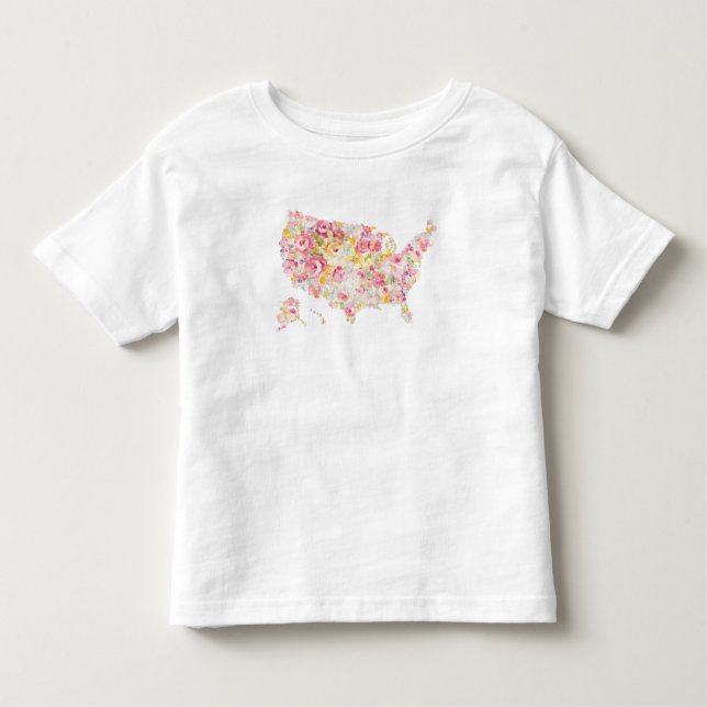 Floral Map Of The USA Toddler T-Shirt (Front)