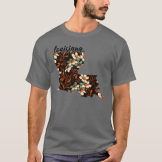 Floral Map of USA States Map of T-Shirt