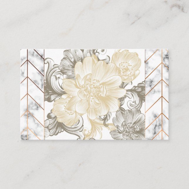 Floral Marble Design Business Cards (Front)