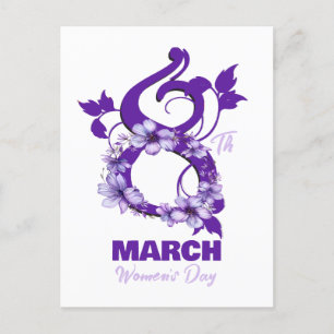 Floral March 8 International Woman's Day 2025 Postcard