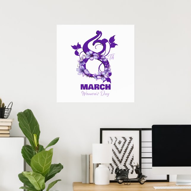 Floral March 8 International Woman's Day 2025 Poster (Home Office)