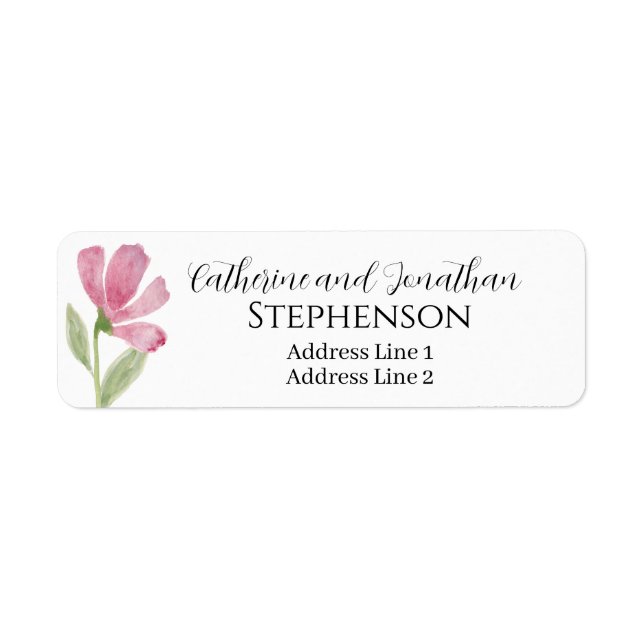 Floral Married Couple Return Address Labels (Front)