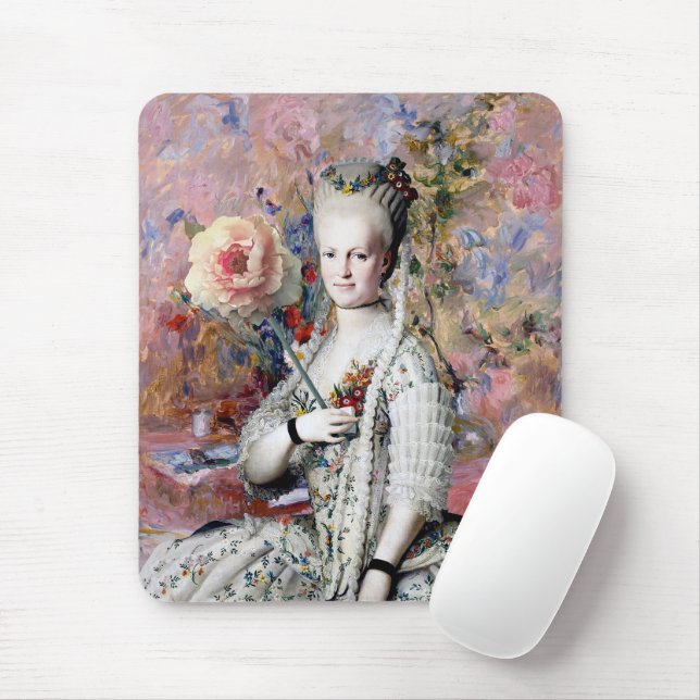 Floral Mask Diva Mouse Pad (With Mouse)