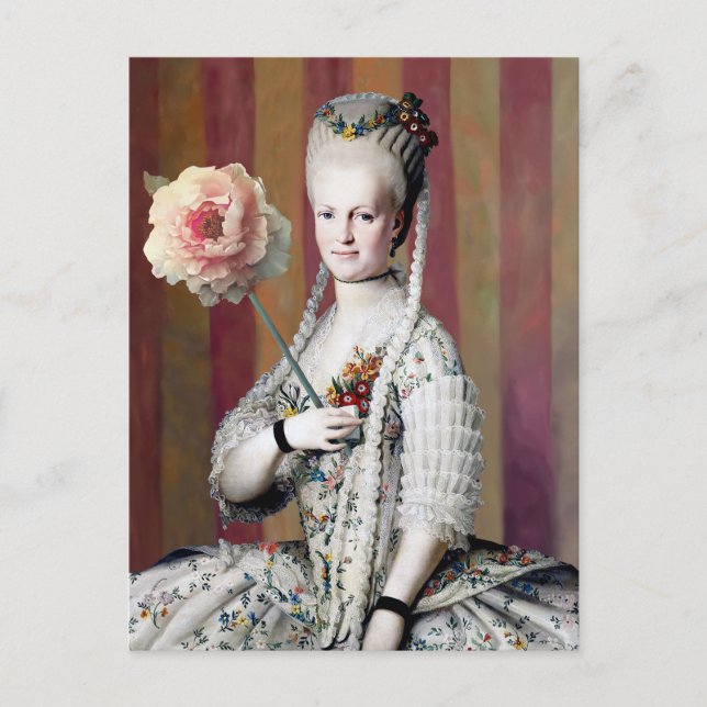 Floral Mask Diva Postcard (Front)