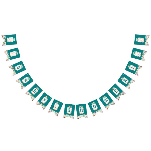 Floral Mason Jar Baby Shower Bunting (All)