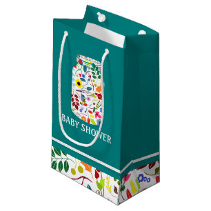 Floral Mason Jar Baby Shower Small Gift Bag