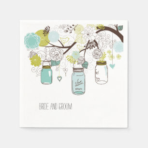 Floral Mason Jars Napkin