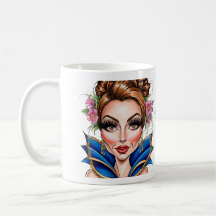 Floral Masquerade Beauty Illustration  Coffee Mug