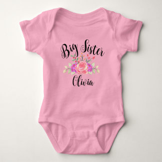 Floral Matching big sister little sis  Baby Bodysuit