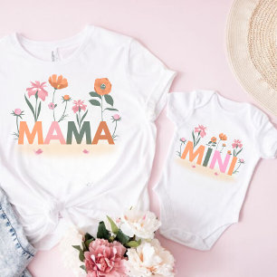 Floral  Matching Mummy daughter  T-Shirt