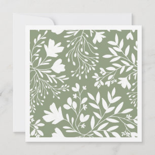 Floral Meadow Dreams Botanical Silhouettes Sage Card