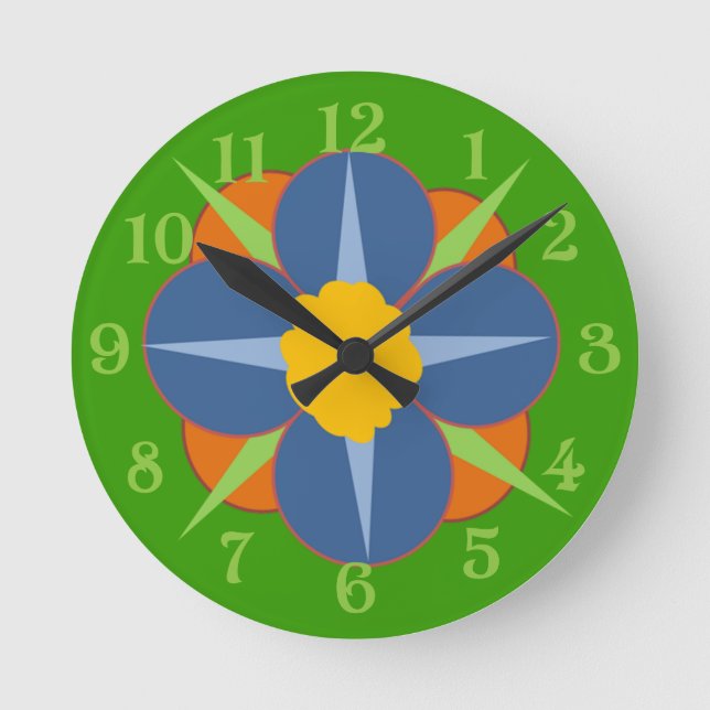 Floral Medallion Round Clock (Front)