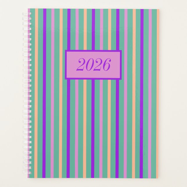 Floral Medley Stripes Planner (Front)
