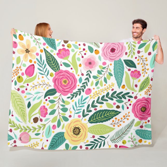 Floral Melody 60x80 Fleece Blanket (In Situ)