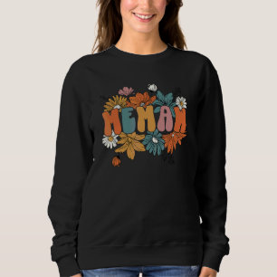 Floral Memaw Life Thankful Memaw Thanksgiving Moth Sweatshirt