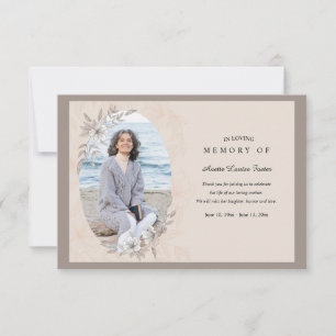 Floral Memorial Photo Thank You Card