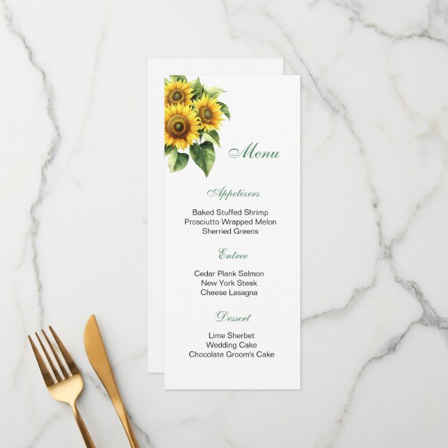 Floral Menu Card (Front/Back In Situ)