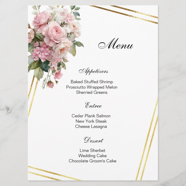Floral Menu Card (Front)