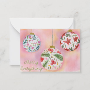 Floral Merry Baubles Card