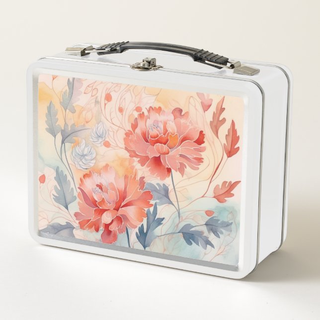 Floral Metal Lunch Box (Front)