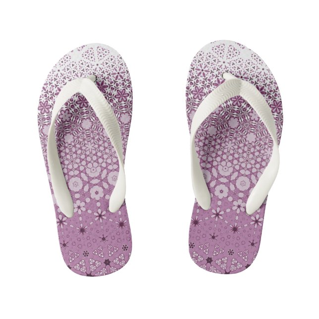 Floral Metamorphosis Pattern Kid's Jandals (Footbed)