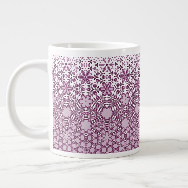 Floral Metamorphosis Pattern Large Coffee Mug (Left)