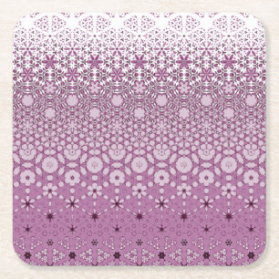 Floral Metamorphosis Pattern Square Paper Coaster
