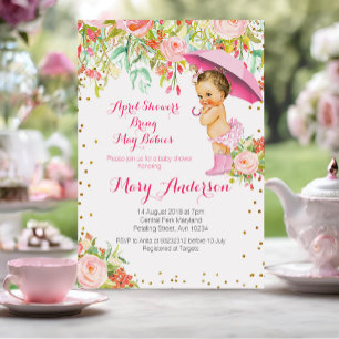 Floral Mexican Baby April Showers Baby Shower Invitation