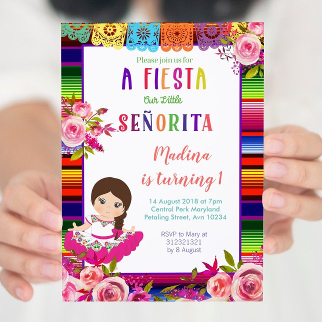 Floral Mexican birthday invitations (Creator Uploaded)