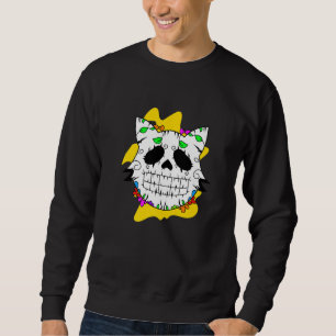 Floral Mexican Cat Day of the Dead Dia De Muertos  Sweatshirt