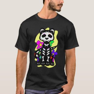 Floral Mexican Cat Day of the Dead Dia De Muertos T-Shirt