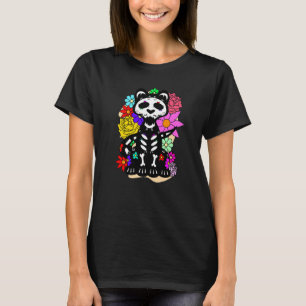 Floral Mexican Cat Day of the Dead Dia De Muertos T-Shirt