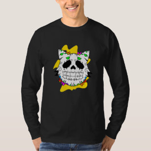 Floral Mexican Cat Day of the Dead Dia De Muertos  T-Shirt