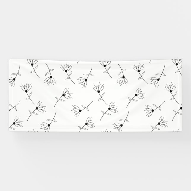 Floral, Milk White, Romance Vinyl Banner (Horizontal)