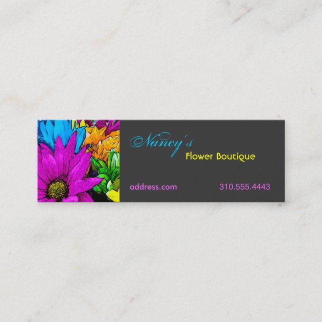 Floral Mini Business Card (Front)