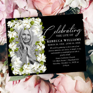 Floral Minimal Celebration of Life Invitation