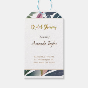 Floral Minimalist Calligraphy Bridal Shower Card Gift Tags