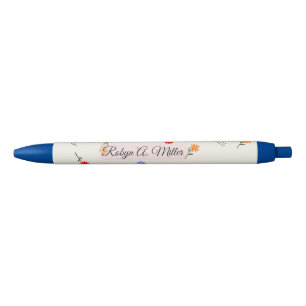 Floral Minimalist Custom Name Elegant Stylish Pen